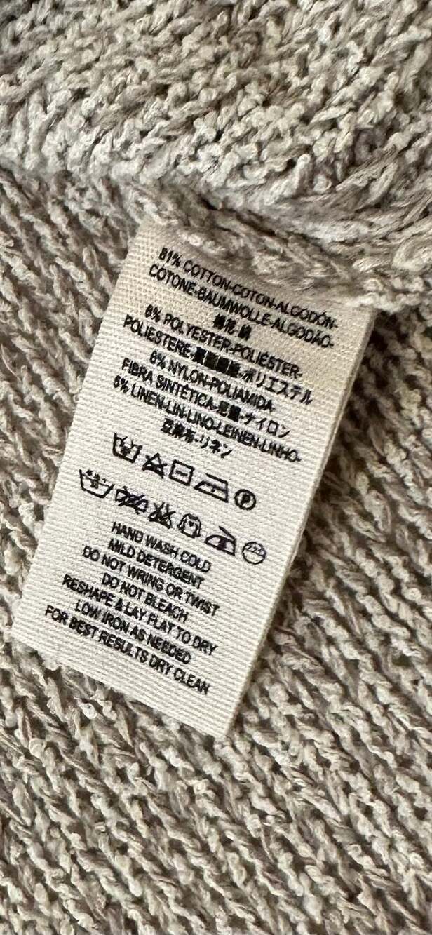Free People Womens S Haiku Sweater Knit Crochet Trim Beige Ivory Boho - Picture 7 of 8